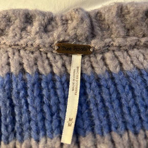 FREE PEOPLE Fine Time Sweater Cardigan‎ Wool Blend Striped M - Picture 7 of 11